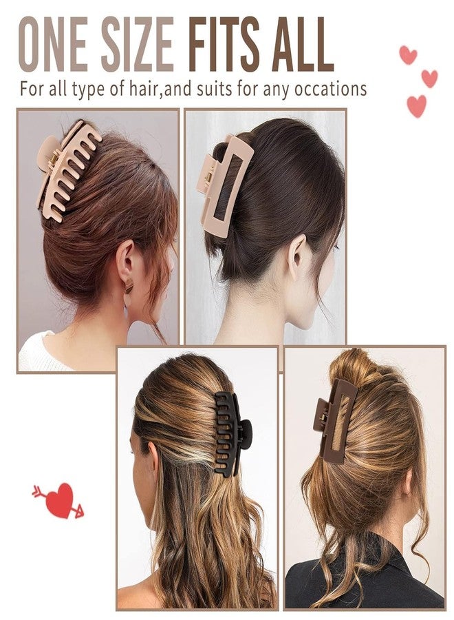 RedChimes مجموعة مشابك شعر كبيرة من ريد تشايمز، 8 قطع، للنساء. مشبك كبير للشعر الخفيف والكثيف والمجعد، تثبيت قوي، طول 4.33 بوصة، مانع للانزلاق، مشابك شعر جامبو كبيرة غير لامعة. - Image 5