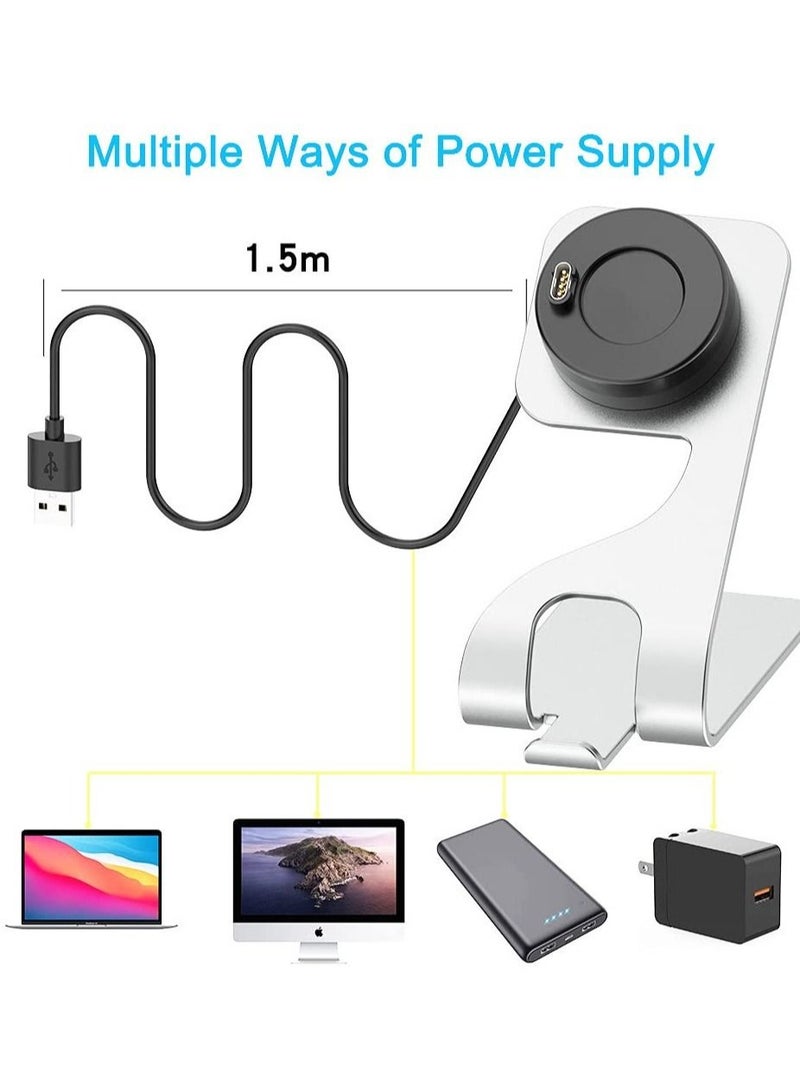 Captaintech Charger Stand Dock Compatible with for Garmin Fenix 5 5S 5X Plus 6 6S 6X Pro 7 7S 7X, for Forerunner 45 45S 245 Music, for Vivoactive 3 4 4S, for Approach S40 S60 S12, for Venu Sq 2 2S Plus (Silver) - Image 3