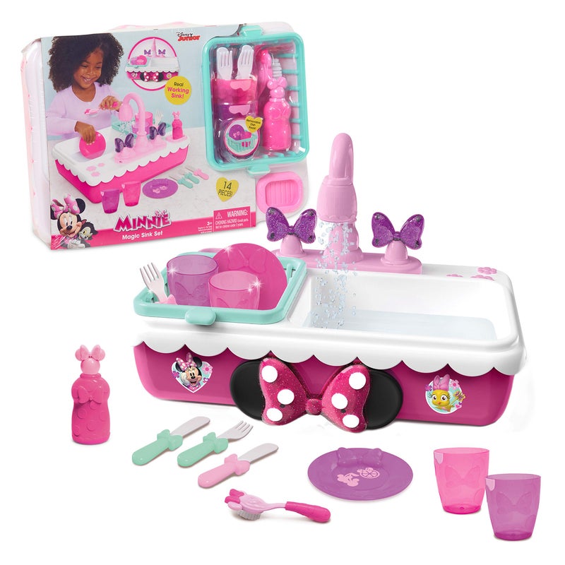 Minnies Happy Helpers Magic Sink Set Pretend Play Working Sink Kids Toys for Ages 3 Up by Just Play - Image 2