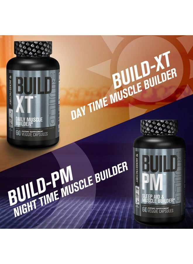 Jacked Factory Build PM Night Time Muscle Builder & Sleep Aid - Post Workout Recovery & Sleep Support Supplement w/VitaCherry Tart Cherry, Ashwagandha, & Melatonin - 60 Natural Veggie Pills - Image 5