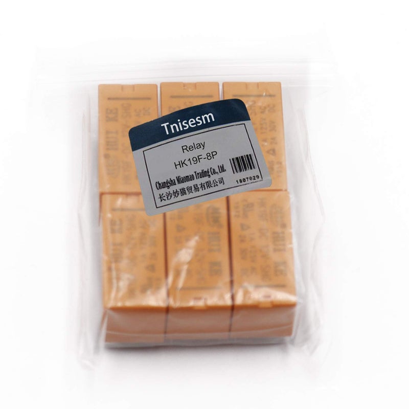 Tnisesm 6pcs Coil DPDT PCB Power Relay DC 12V 8 Pins Mini Power Relay HK19F-8P-12V - Image 5