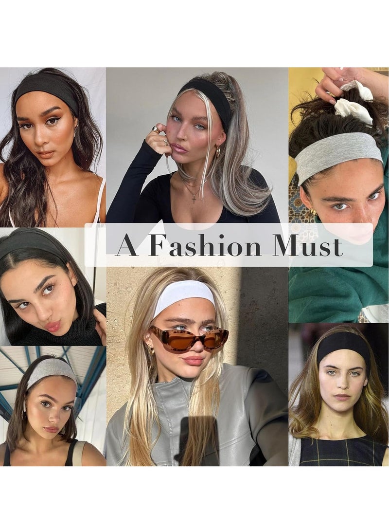 عصابة رأس نسائية قماشية – لون أسود – تصميم رياضي وعصري لتثبيت الشعر والموضة اليومية – قطعتان - Image 2