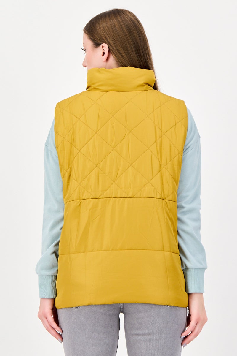Fire & Glory Women Plain Puffer Jacket, Mustard - Image 4
