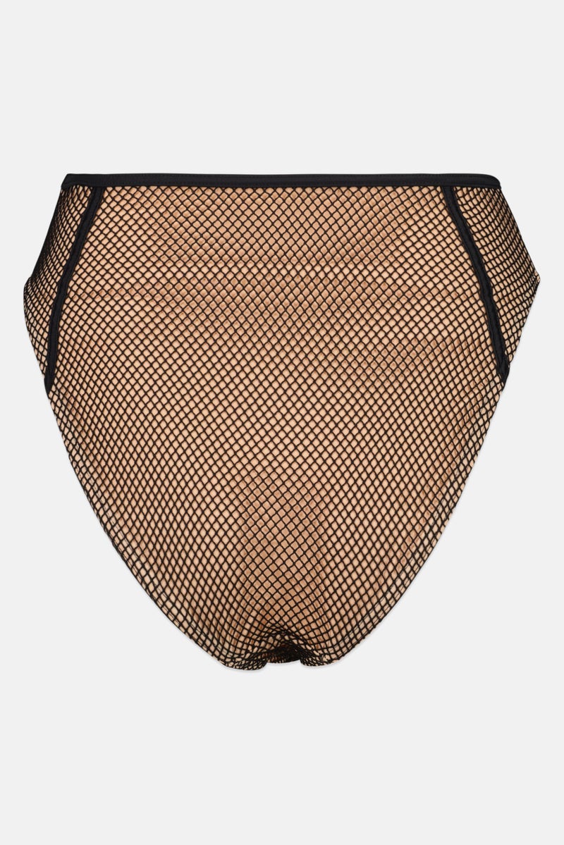 Asos Design Women Fishnet High Waist Bikini Bottom, Black  - Image 2