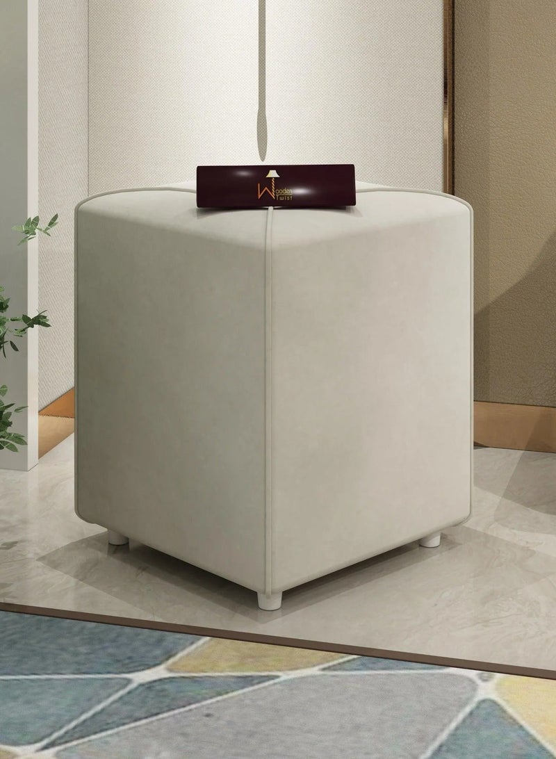 Wooden Twist Soft Comfortable Cushion Ottoman Stool  - Image 1