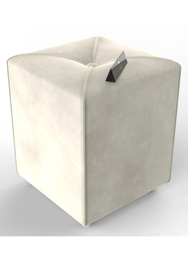 Wooden Twist Soft Comfortable Cushion Ottoman Stool  - Image 2