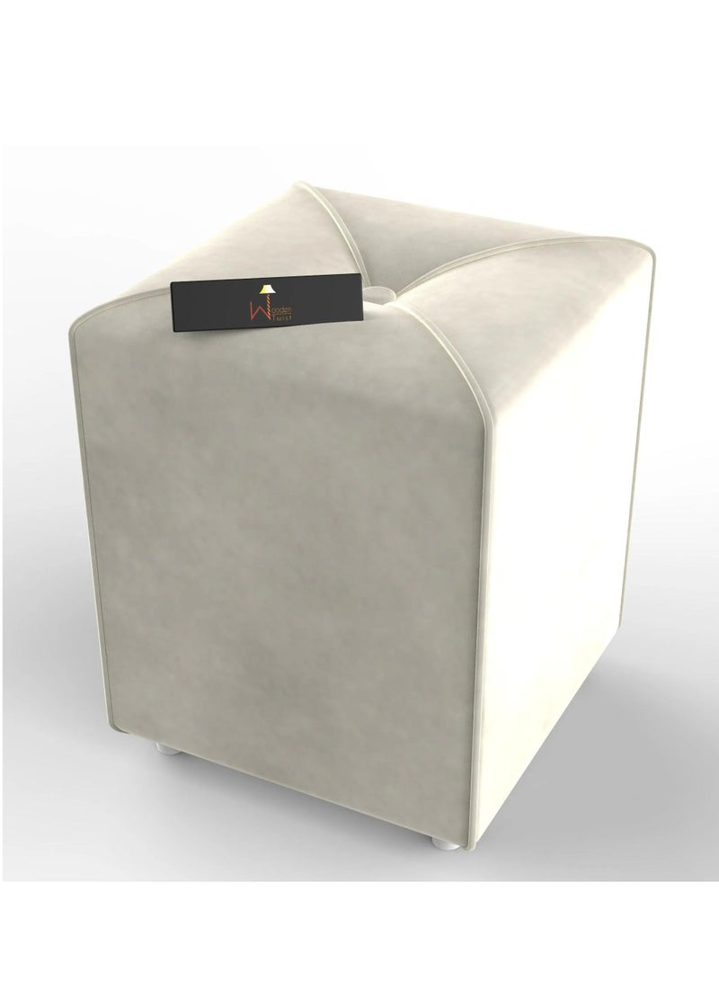 Wooden Twist Soft Comfortable Cushion Ottoman Stool  - Image 3