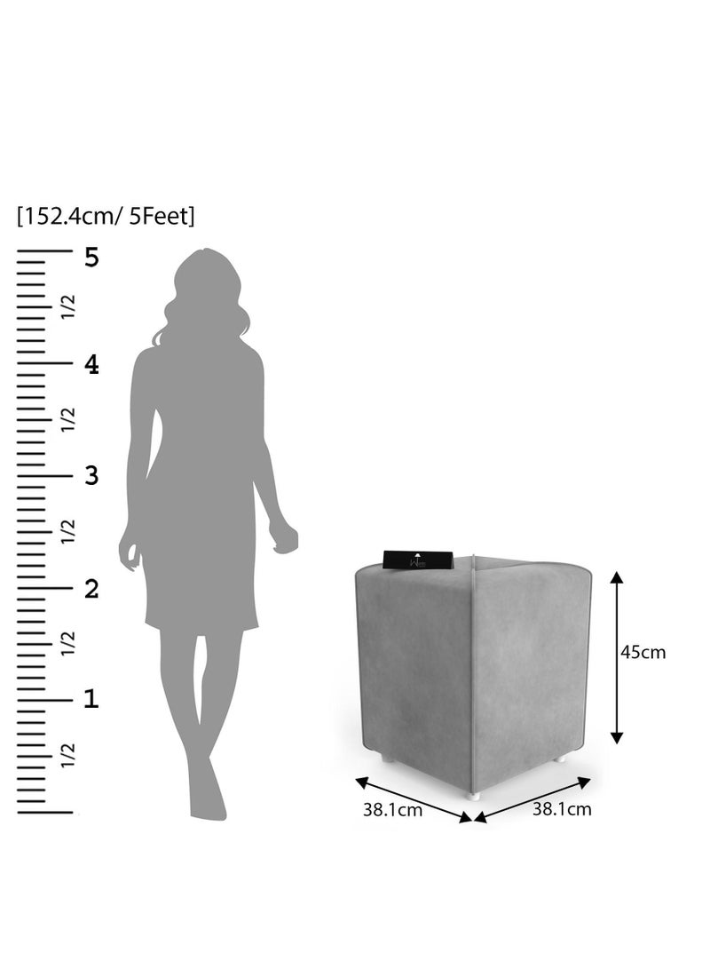 Wooden Twist Soft Comfortable Cushion Ottoman Stool  - Image 4