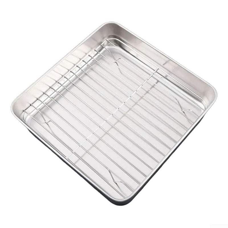 Size A Stainless Steel Roasting Pan With Rack And Handles Heavy Duty For Turkey Chicken Vegetables - Image 2