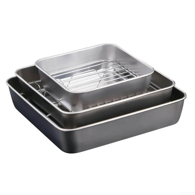 Size A Stainless Steel Roasting Pan With Rack And Handles Heavy Duty For Turkey Chicken Vegetables - Image 5