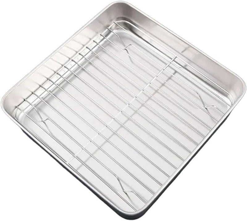 Size A Stainless Steel Roasting Pan With Rack And Handles Heavy Duty For Turkey Chicken Vegetables - Image 1