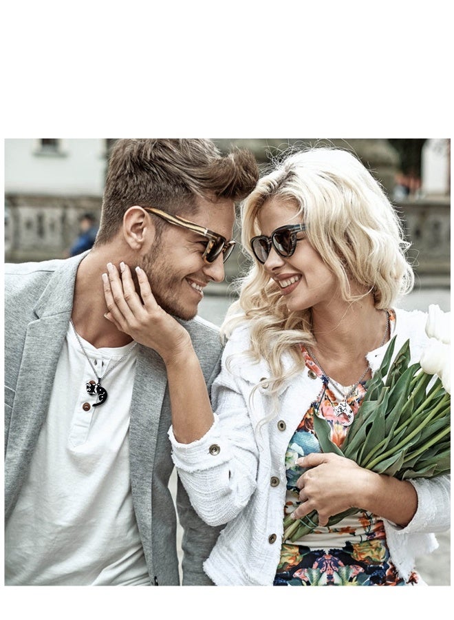 Stainless Steel Personalized Custom Engraved Name Puzzle Heart Matching Necklace Set for Couples