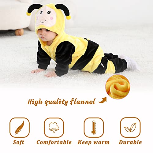 TONWHAR Unisex-Baby Animal Onesie Costume Cartoon Animal Outfit Homewear Kids' One-Piece Rompers(2-3 Months, Bee) - Image 4