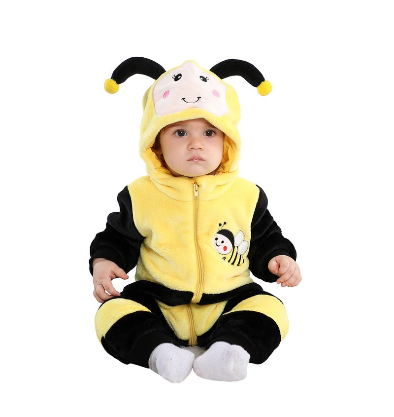 TONWHAR Unisex-Baby Animal Onesie Costume Cartoon Animal Outfit Homewear Kids' One-Piece Rompers(2-3 Months, Bee) - Image 3