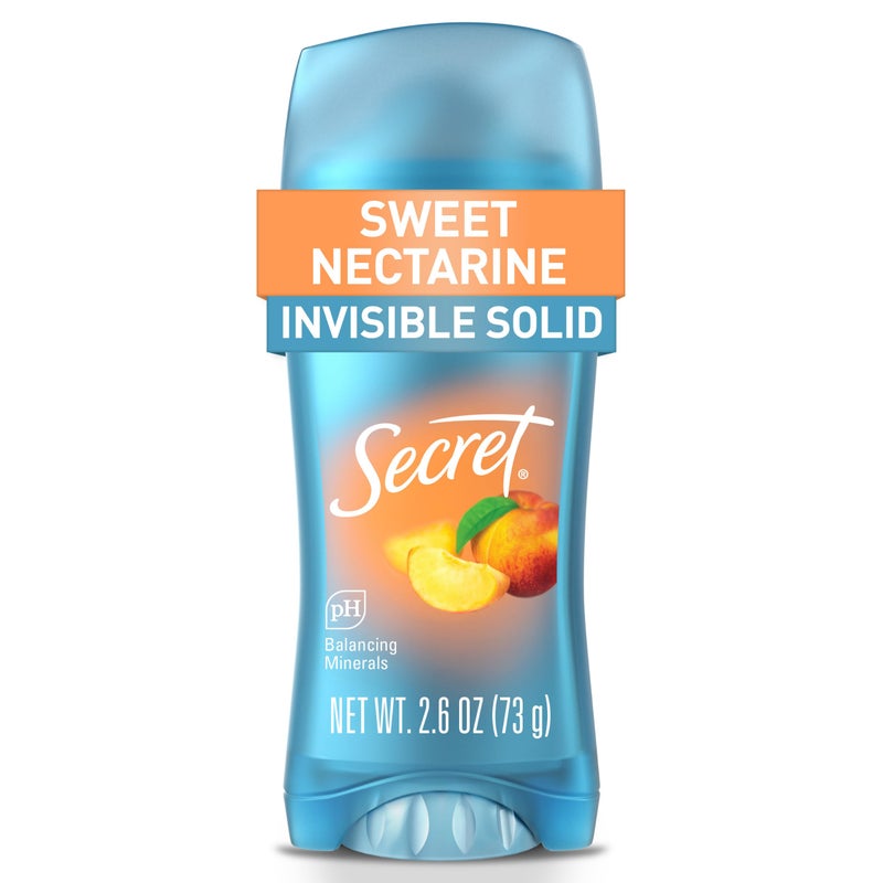 Secret Fresh Antiperspirant Deodorant for Women 72hr Breathable Sweat  Odor Protection Instant Freshness  Gentle PH Balancing Minerals Invisible Solid Sweet Nectarine Scent 26 oz
