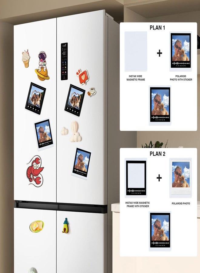 CAIYOULE Instant Films Frame Stickers - Decor Border Stickers for Polaroid Now 3rd/OneStep/Now/Now+/I-Type/Flip Instant Film Camera with 20 PCS Refrigerator Magnetic Photo Frames, 12 PCS DIY Stickers - Image 5