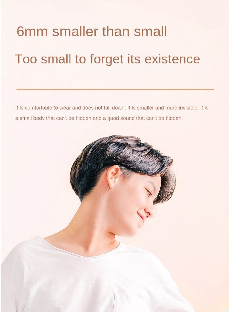 AROAQ Invisible Earbuds, Comfortable Wireless Bluetooth Headset, Noise Cancelling Lightweight Micro Tiny Sleep Earphones, Ultra Long Life In Ear Hidden Headphones For Music, (White) - Image 2