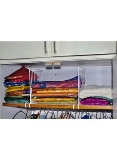 Silverline Silver Line Wooden Racks Closet Shelf Organiser Closet Separator Cabinet Shelf Dormitory Storage RackPartition Storage Organiser White Pack of 2  - Image 1