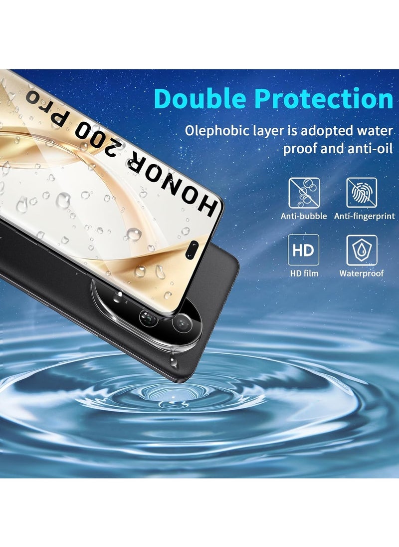 General Honor 200 Pro Tempered Glass Screen Protector, 2 + 2 Piece Protective Glass + Camera Protection Tempered Glass Film (Black), 9H Hardness HD Screen Protector, Bubble Free, Scratch Resistant  - Image 3