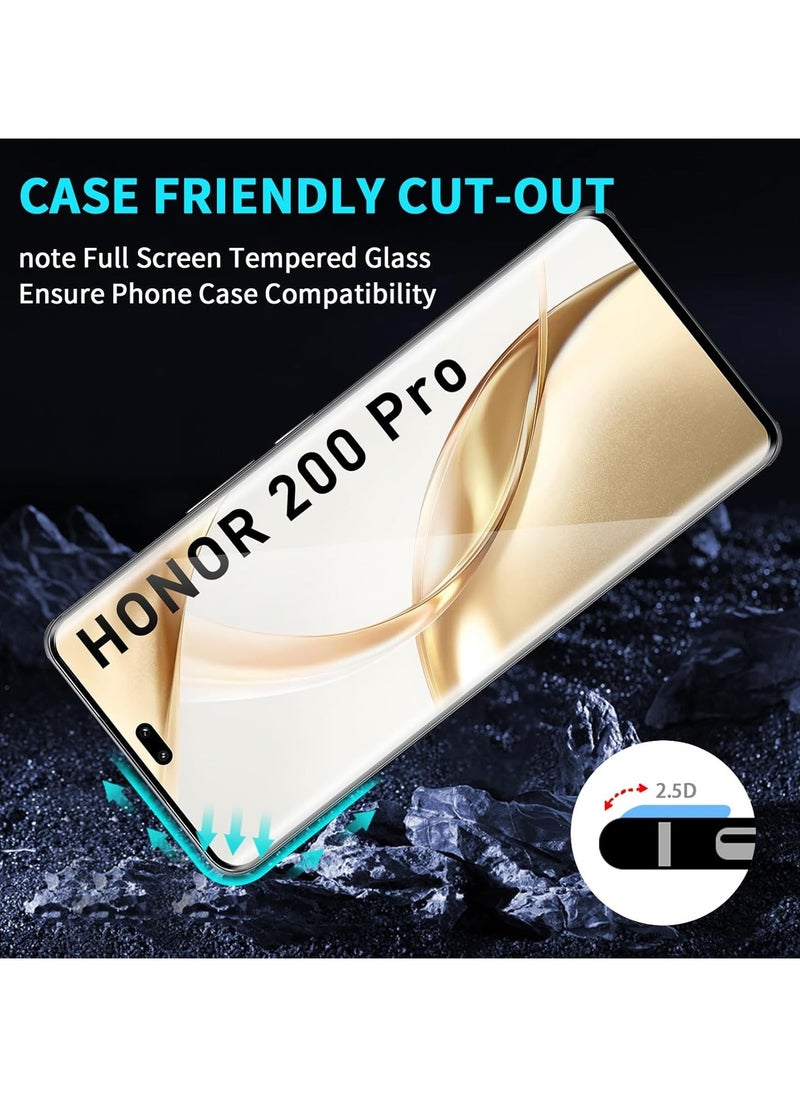 General Honor 200 Pro Tempered Glass Screen Protector, 2 + 2 Piece Protective Glass + Camera Protection Tempered Glass Film (Black), 9H Hardness HD Screen Protector, Bubble Free, Scratch Resistant  - Image 5