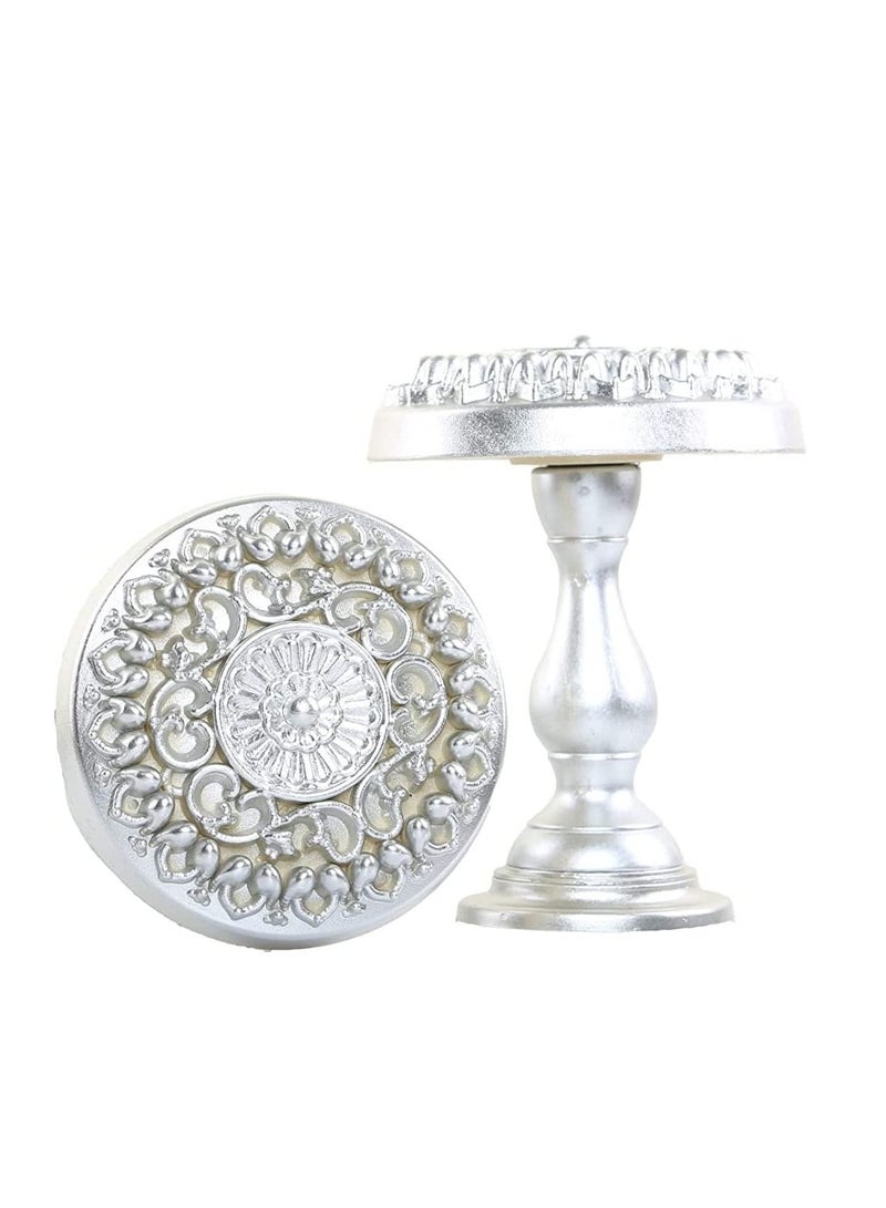 IDT 1 Pair Curtain Holdbacks Window Tie Backs Holders For Bedroom Wall Office Decor Home Sheer Blackout Drapes Blind Curtains Decorations Accessories Buckle Hooks Silver Colour - Image 2