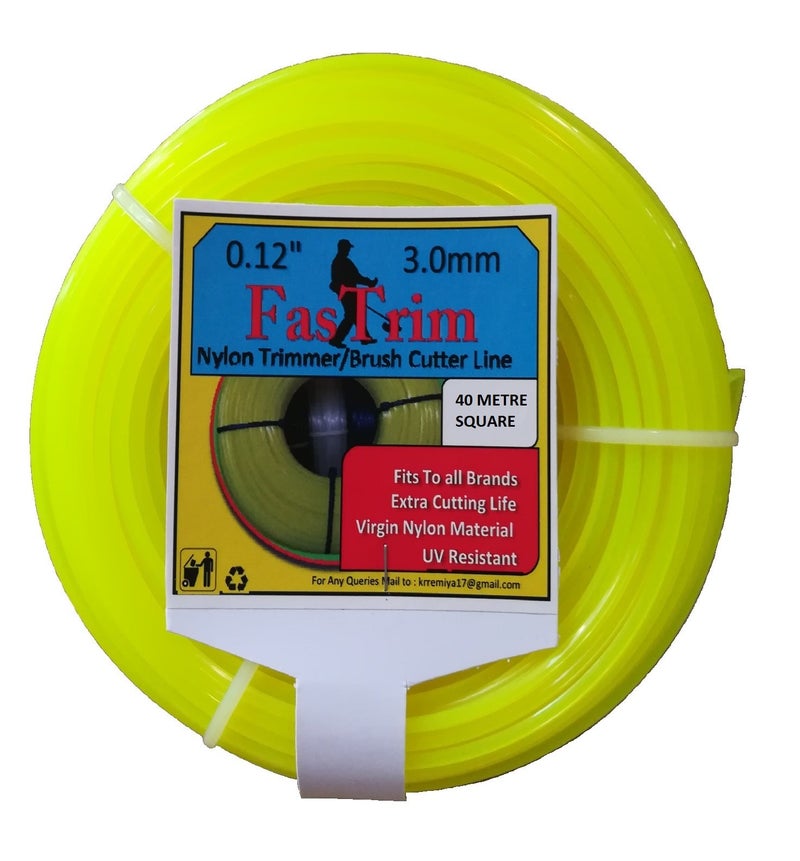 FASTRIM 3.0mm(0.12 inch) 40metreSquare/Yellow/Grass Cutter/Nylon Trimmer line - Image 5