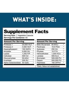 Dr. Tobias Digestive Enzymes With Amylase Bromelain Lipase Lactase Protease Papain & More Digestion Supplement With 18 Enzymes For Digestion And Gut Health 60 Capsules 30 Servings  - Image 4