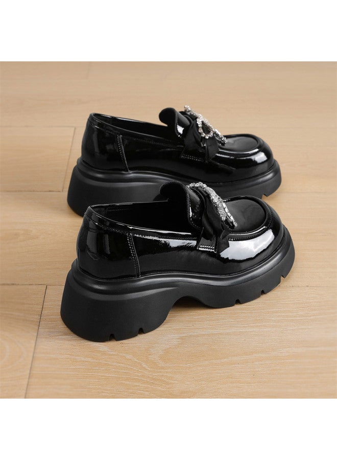 St&Sat Saturday Loafers Women's Short Height Increase Jk Uniform Shoes Women's High Heel Leather Shoes Women's - Image 4
