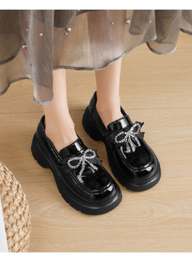 St&Sat Saturday Loafers Women's Short Height Increase Jk Uniform Shoes Women's High Heel Leather Shoes Women's - Image 1