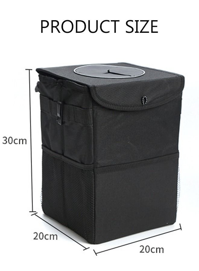 DUNISO Foldable Car Trash Can Car Trash Bag Bin Hanging Waterproof Automotive Car Garbage Cans Leak Proof Vehicle Trash Can Black - Image 5