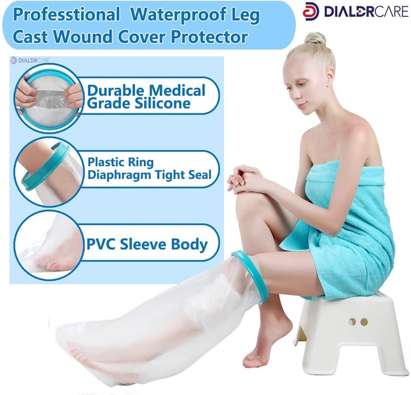 DIALDRCARE Neoprene_Blend Waterproof Leg Cast Cover For Shower&Bath,Reusable Sealed Watertight Cast Protector (Leg Cast Protector),Fracture,One Size - Image 3
