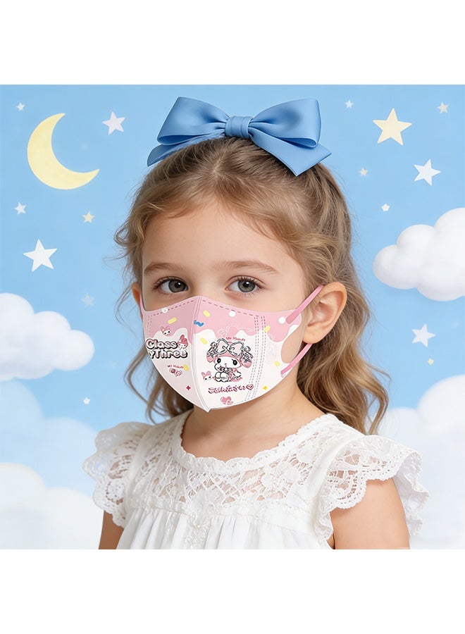 Sanrio Individually Wrapped Kids Disposable Face Mask,30 pcs Masks for Children and Teenagers,3-Layer Cute Unisex Children's Masks - Image 5