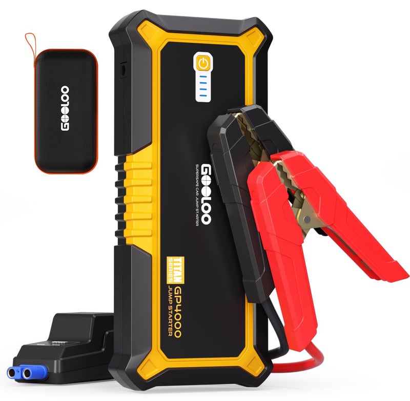 GOOLOO GP4000 Jump Starter 4000A Peak Car Starter (All Gas,up to 10.0L Diesel Engine) SuperSafe 12V Lithium Jump Box,Auto Battery Booster Pack,Portable Power Bank with USB Quick Charge and Type C Port - Image 1