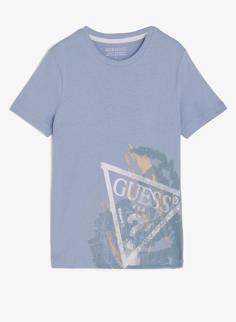 جس تيشيرت شبابي بياقة دائرية وطبعة