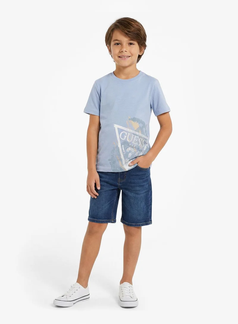 جس تيشيرت شبابي بياقة دائرية وطبعة