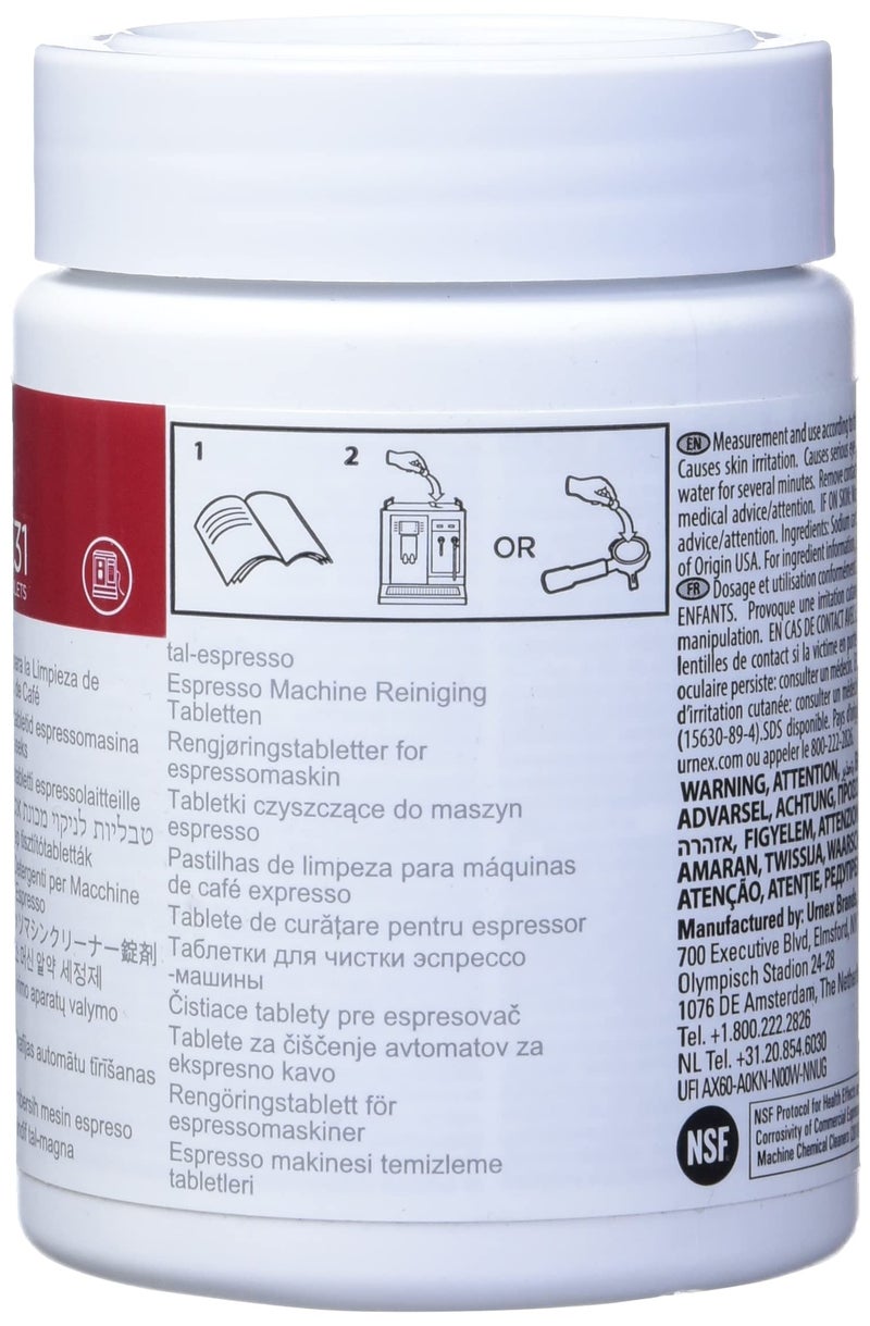 Urnex أقراص تنظيف ماكينة الإسبريسو الاحترافية من أورنيكس كافيزا، 100 قرص - Image 2