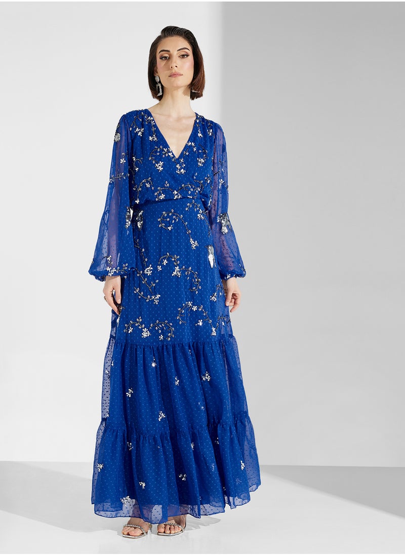 Frock and Frill V-Neck Sequin Maxi Dress  - Image 4