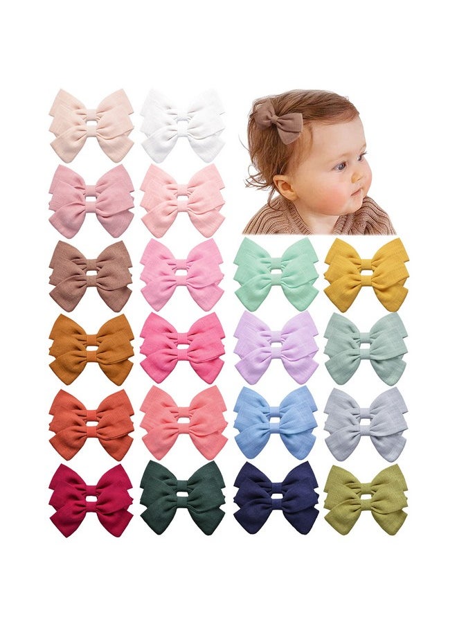 Prohouse - 40 Pcs Baby Girls Hair Clips Fully Lined Non Slip For Infant Fine Hair Bows Barrettes For Toddlers Kids Children In Pairs - Image 1