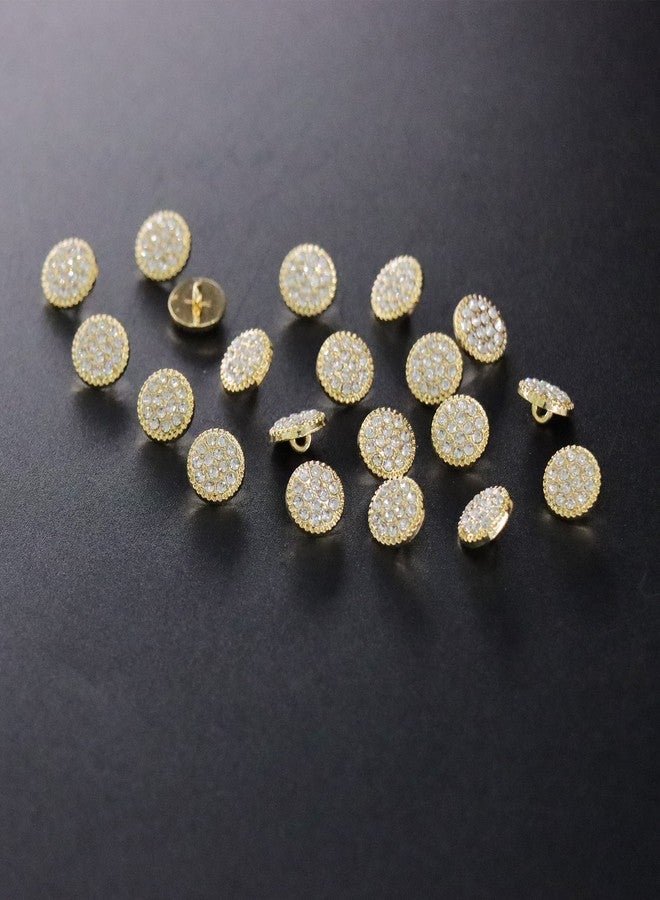 Jerler 20 Pcs Gold Rhinestone Buttons 11MM Crystal Embellishments Sew on Clothing Buttons for Decoration and DIY - Image 3