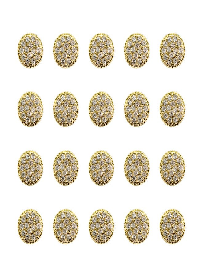 Jerler 20 Pcs Gold Rhinestone Buttons 11MM Crystal Embellishments Sew on Clothing Buttons for Decoration and DIY - Image 1