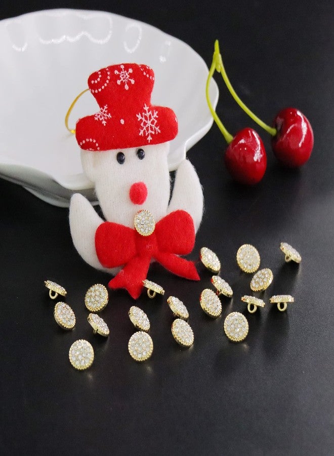 Jerler 20 Pcs Gold Rhinestone Buttons 11MM Crystal Embellishments Sew on Clothing Buttons for Decoration and DIY - Image 5