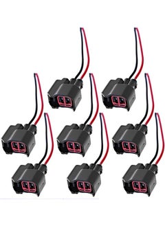 MVAQKLM  8PCS Fuel Injector Pigtail Connector Plug Wire EV6 Compatible with Ford Mustang F150 F250 Crown Victoria  - Image 1