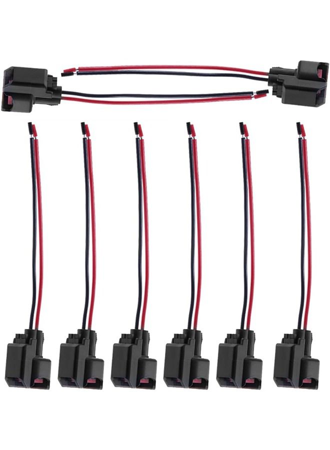 MVAQKLM  8PCS Fuel Injector Pigtail Connector Plug Wire EV6 Compatible with Ford Mustang F150 F250 Crown Victoria - Image 5