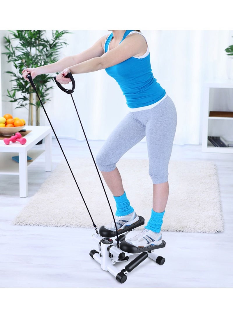 DubaiGallery Mini Stepper Abs Toner Workout without Electronic Display Home Exercise Equipment with Resistance Bands (with Rope), Air Climber Stepping Fitness Machine - White  - Image 4
