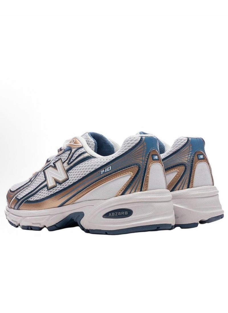 نيو بالانس new balance 740 أحذية رياضية عارضة أبيض ذهبي  - Image 4