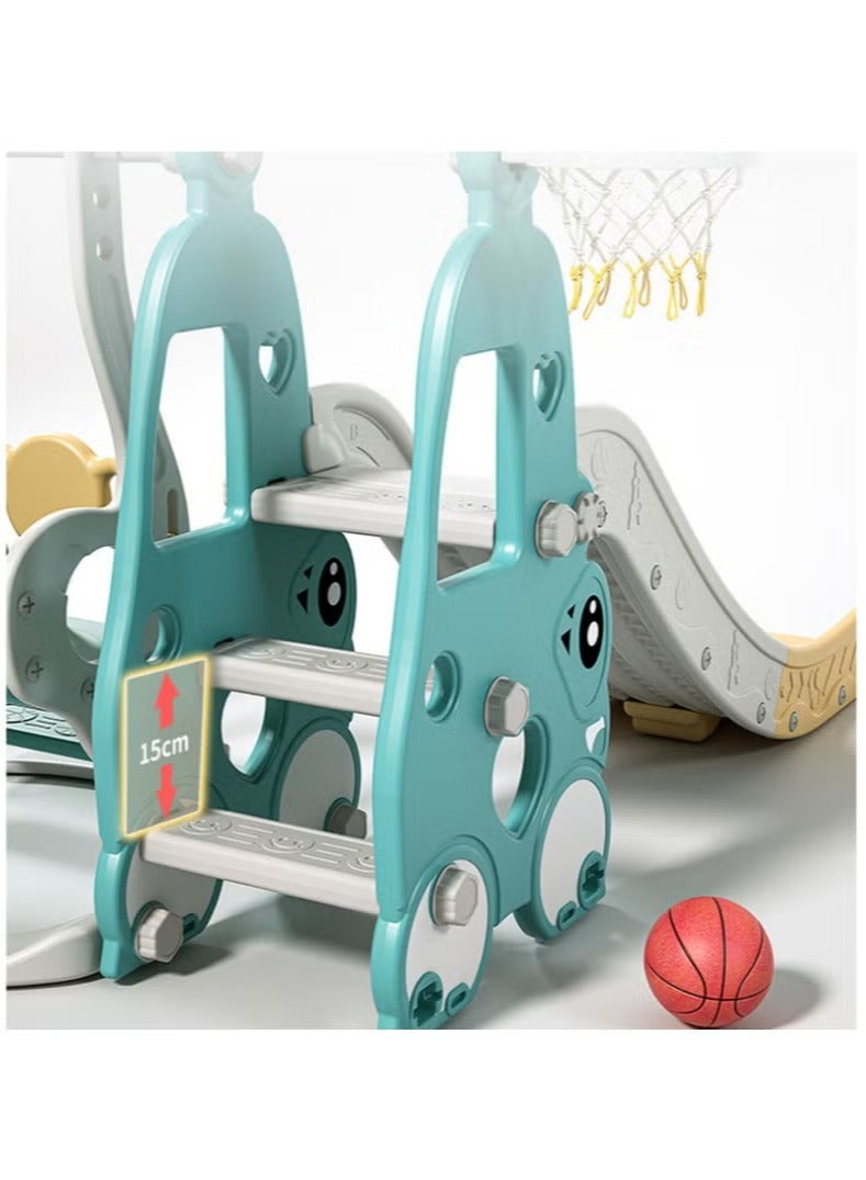 فول جوي مجموعة زحليقة وأرجوحة مع حلقة كرة سلة 3*1 للأطفال،مجموعة ملعب داخلي وخارجي للأطفال الصغار،مجموعة ألعاب تسلق للأطفال - Image 2