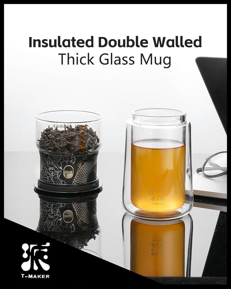 Zens Cool Glass Teapot with Infuser, Smart One Touch Tea Maker for Loose Tea Diffusers with Insulated Mug and Portable Tea Kits, Enchanted Teapot Alternatives for Tea Lover Gifts - Image 4