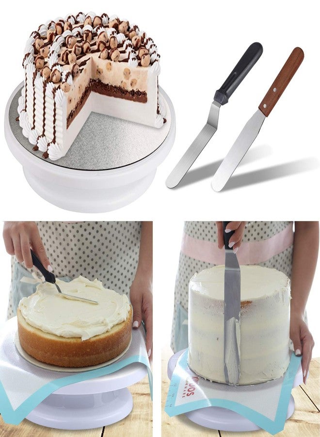 Miecux Cake Decorating kit - Cake Turntable and 10 inch Cake Board,2 Icing Spatula 3 Cake Scrapers,Cake Brush,Cake Flower Lifter,Cake Pen,3 Pastry Bags 24 Stainless Icing Tip 6 Piping Tip Couplers - Image 4