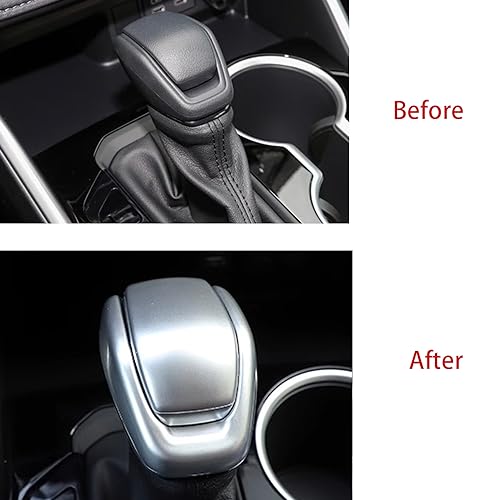 Hyorabyn Car Accessories Fit for Toyota Highlander 2020~2023 Toyota RAV4 2019-2023 Gear Shift Lever Knob Shifter Head Cover Trim ABS Silver - Image 2