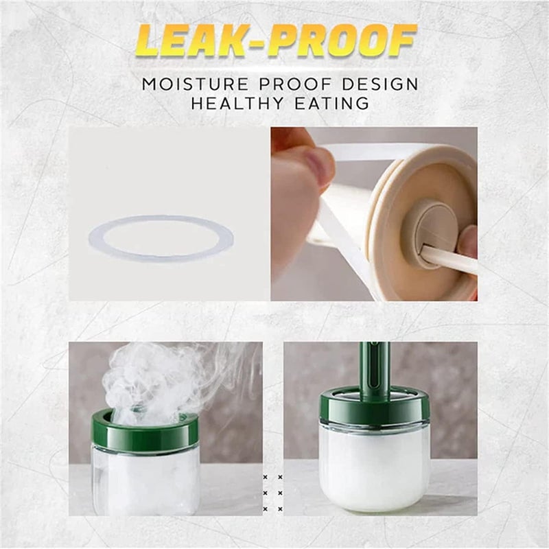 KOYET Spoon Lid Integrated Telescopic Seasoning Jar Transparent Storage Container with Spoon Kitchen Transparent Sealed Seasoning Box 300ml 3pcs - Image 4